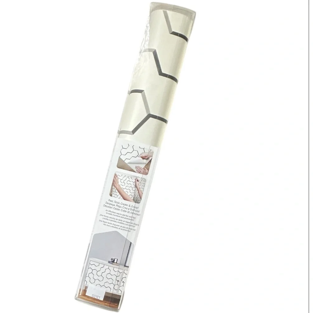 RoomMates Modern Geometric Peel and Stick Wallpaper Decor in Gray NWT